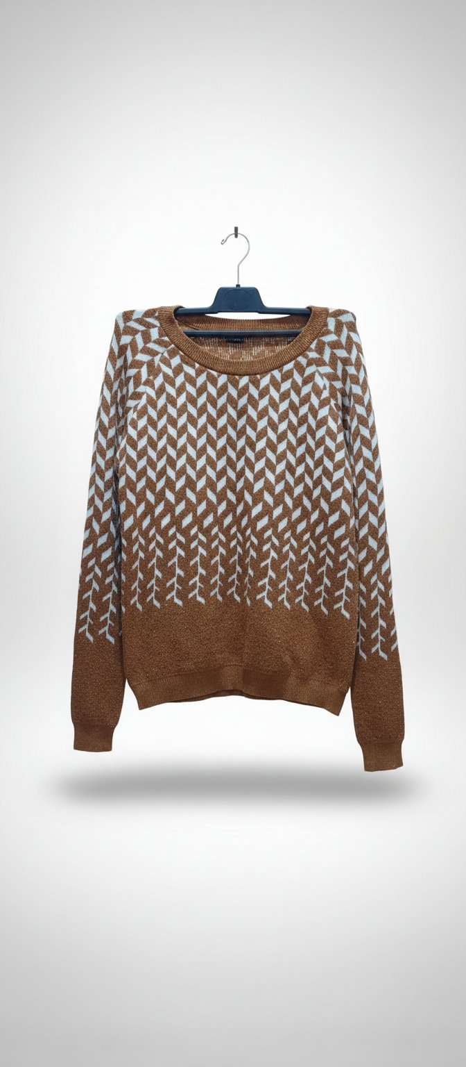 Pull  marron pailleté  