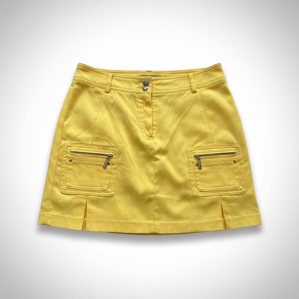 Yellow Cargo Mini Skirt