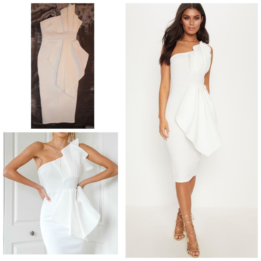 Robe blanc mi-longue 
