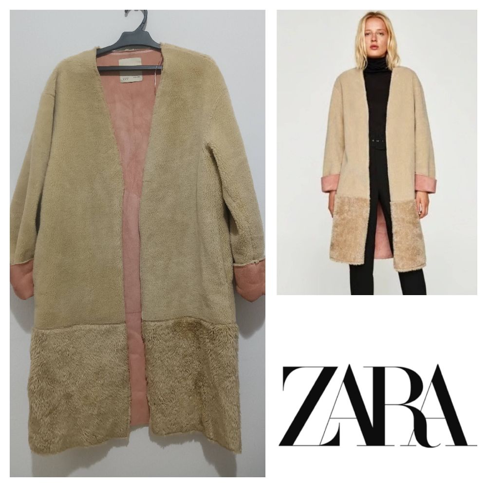 Manteau ZARA beige rose - très bon état.