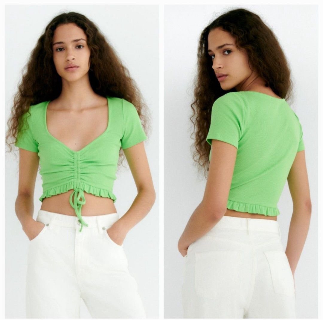 Top Zara vert fluo - bon état 