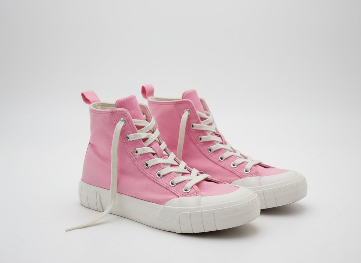 Baskets montantes en toile rose - Pointure 38🩷