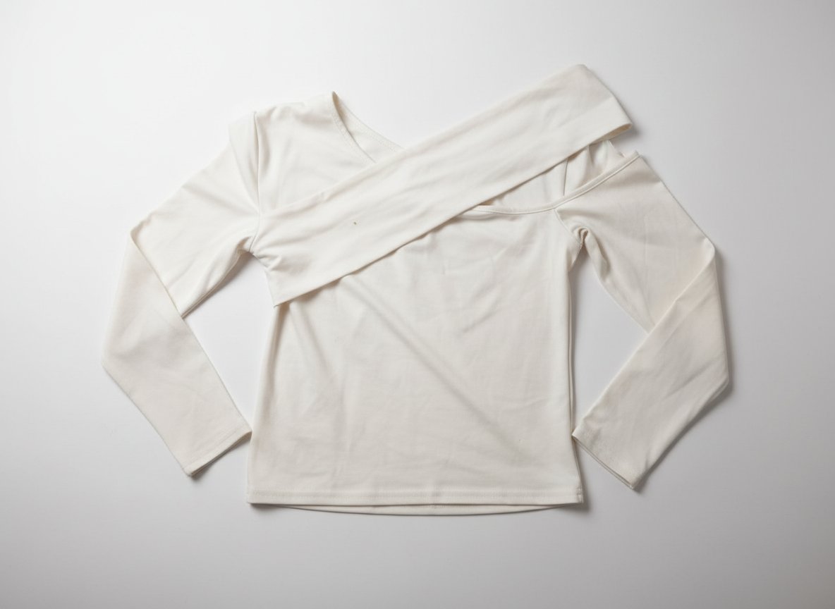 Haut manches longues drapé crème