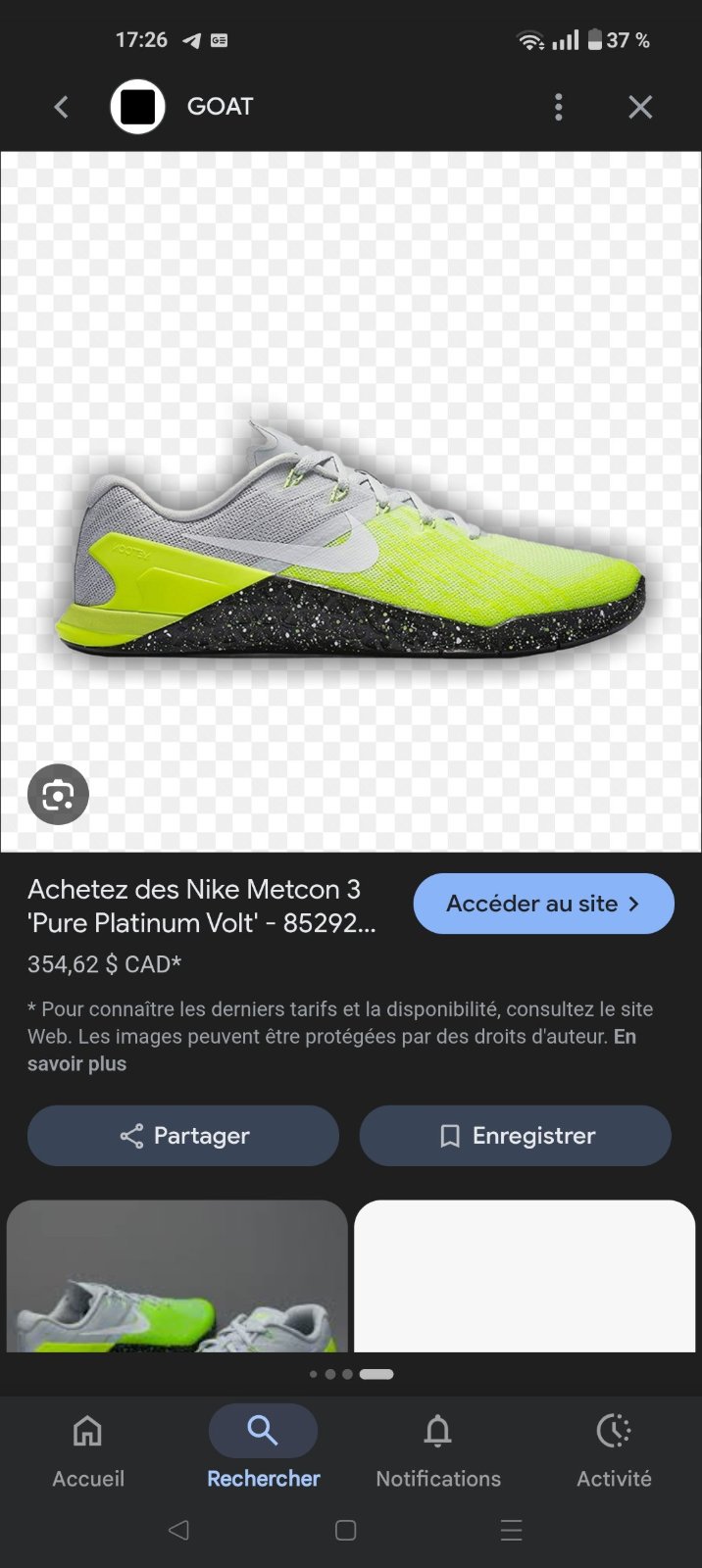 Nike metcon 3 vert électrique 