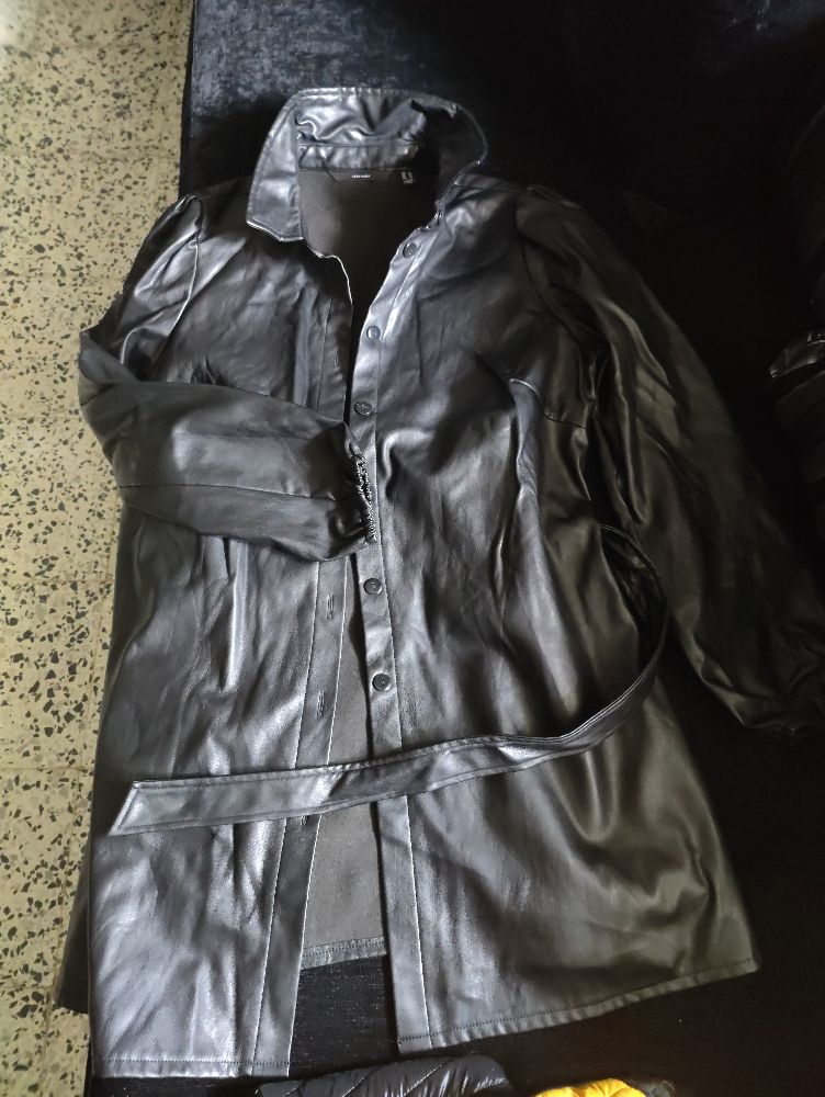 Robe chemise similicuir 