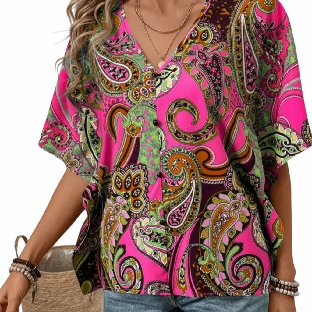 Blouse contracté col v