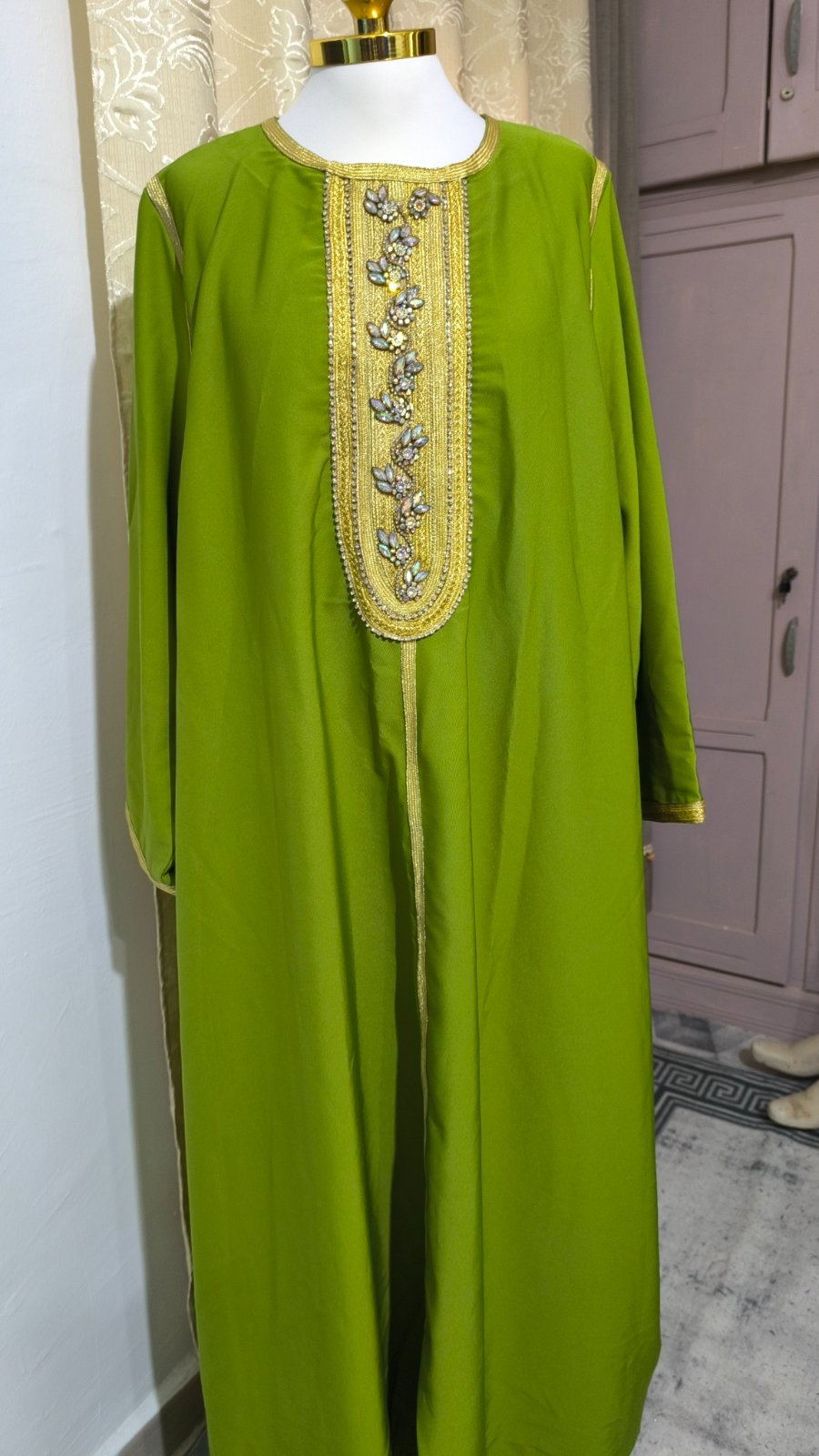 Caftan soirée vert pistache 