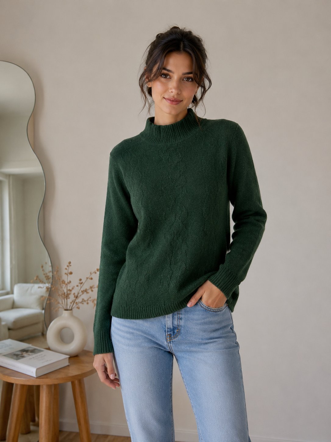 *Pull "Vert Forêt Col Roulé"*