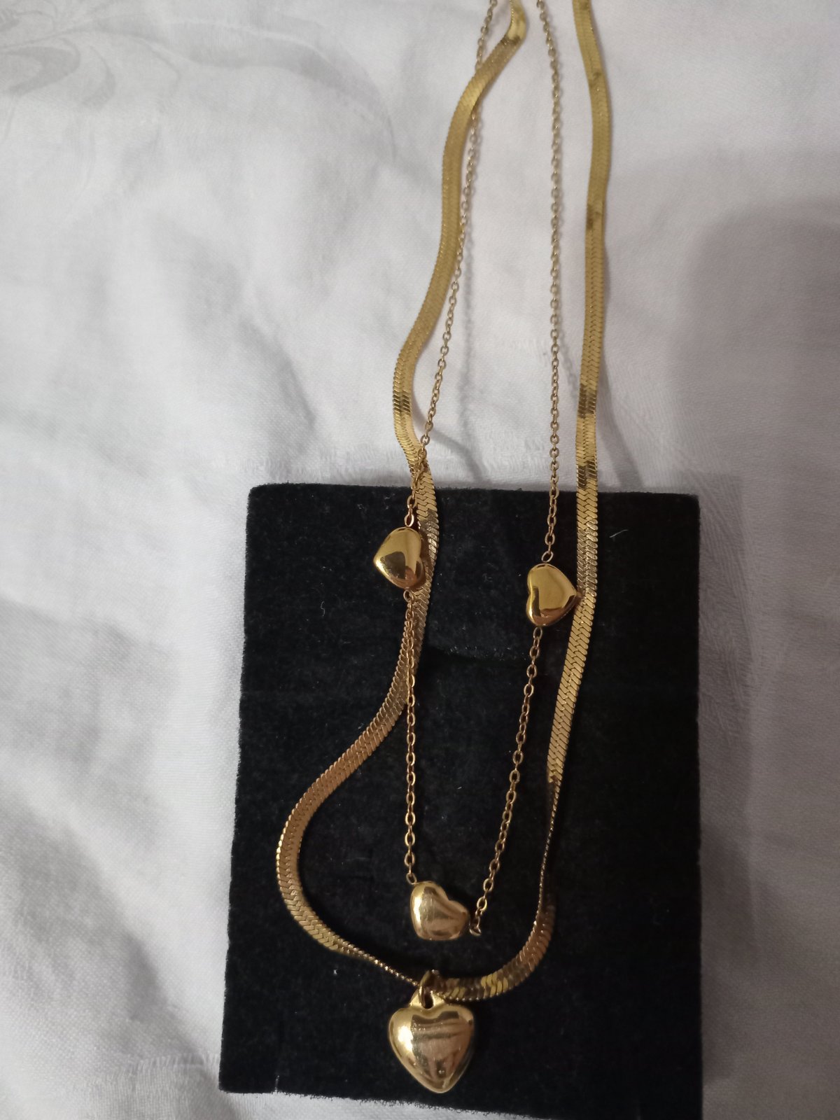 Set Colliers "Cœurs Dorés Duo"*  *stainless*