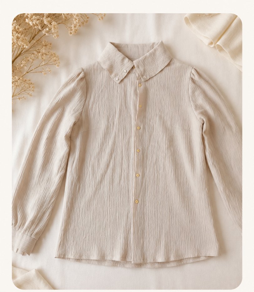Chemise Beige Élégante Texturée