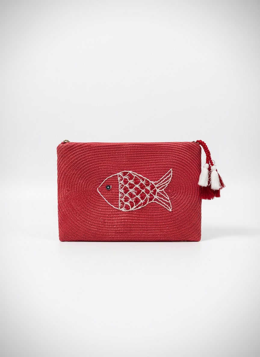 Pochette rouge hand made