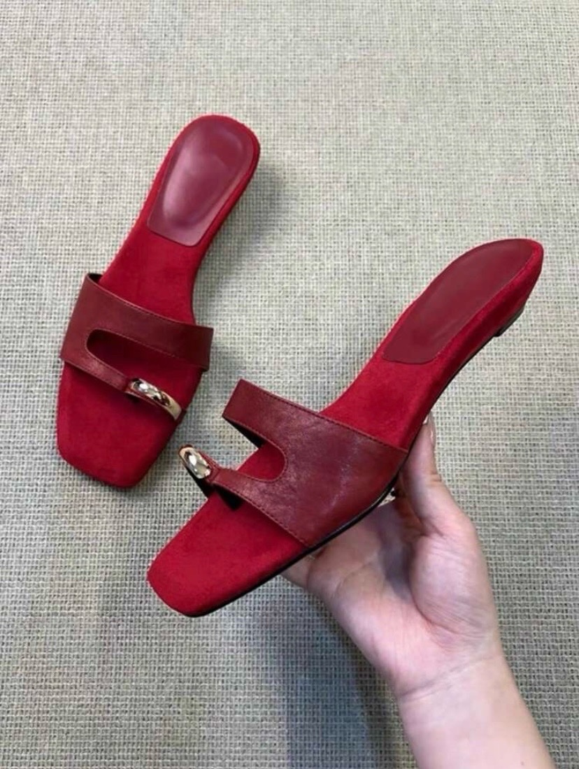 Mule en dain et cuir magnifique couleur
