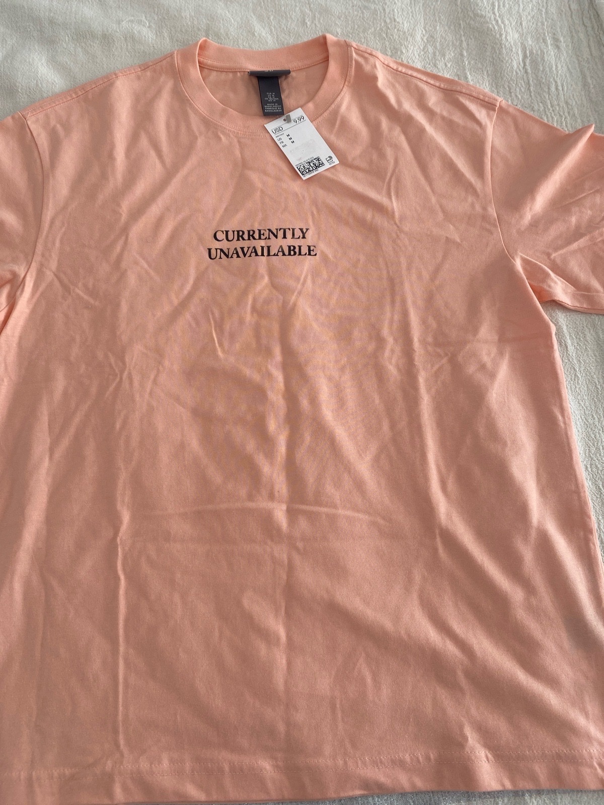 T-shirt 100% coton couleur saumant
