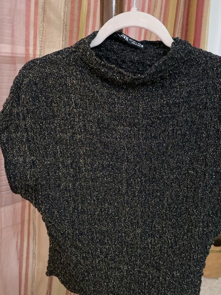 Pull soirèe Zara mouchetè dorèe