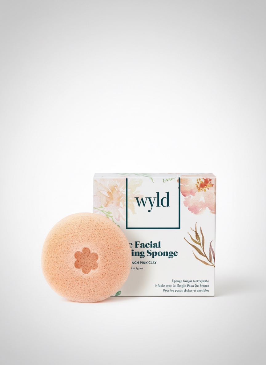 Eponge naturel avec de l'argile rose 