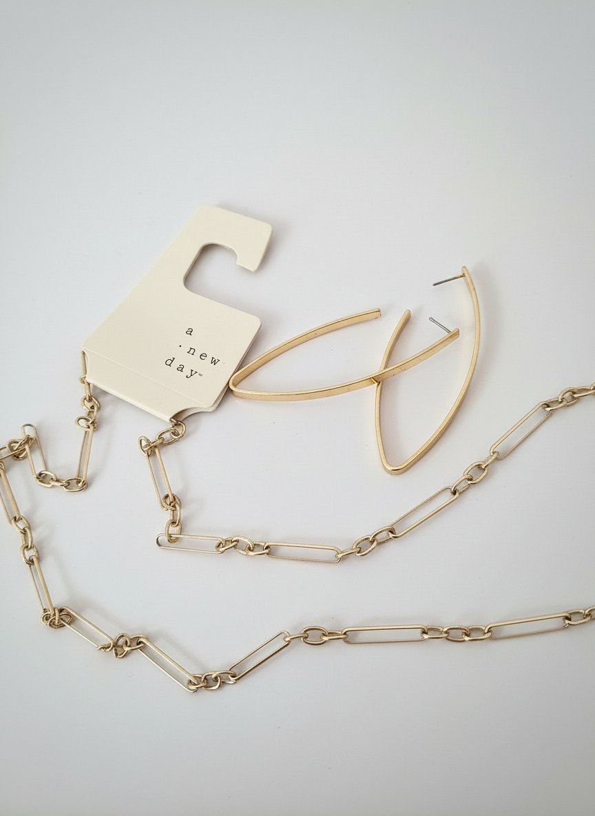 Colier et boucles en dorèe bonne qualitè de la marque a new day