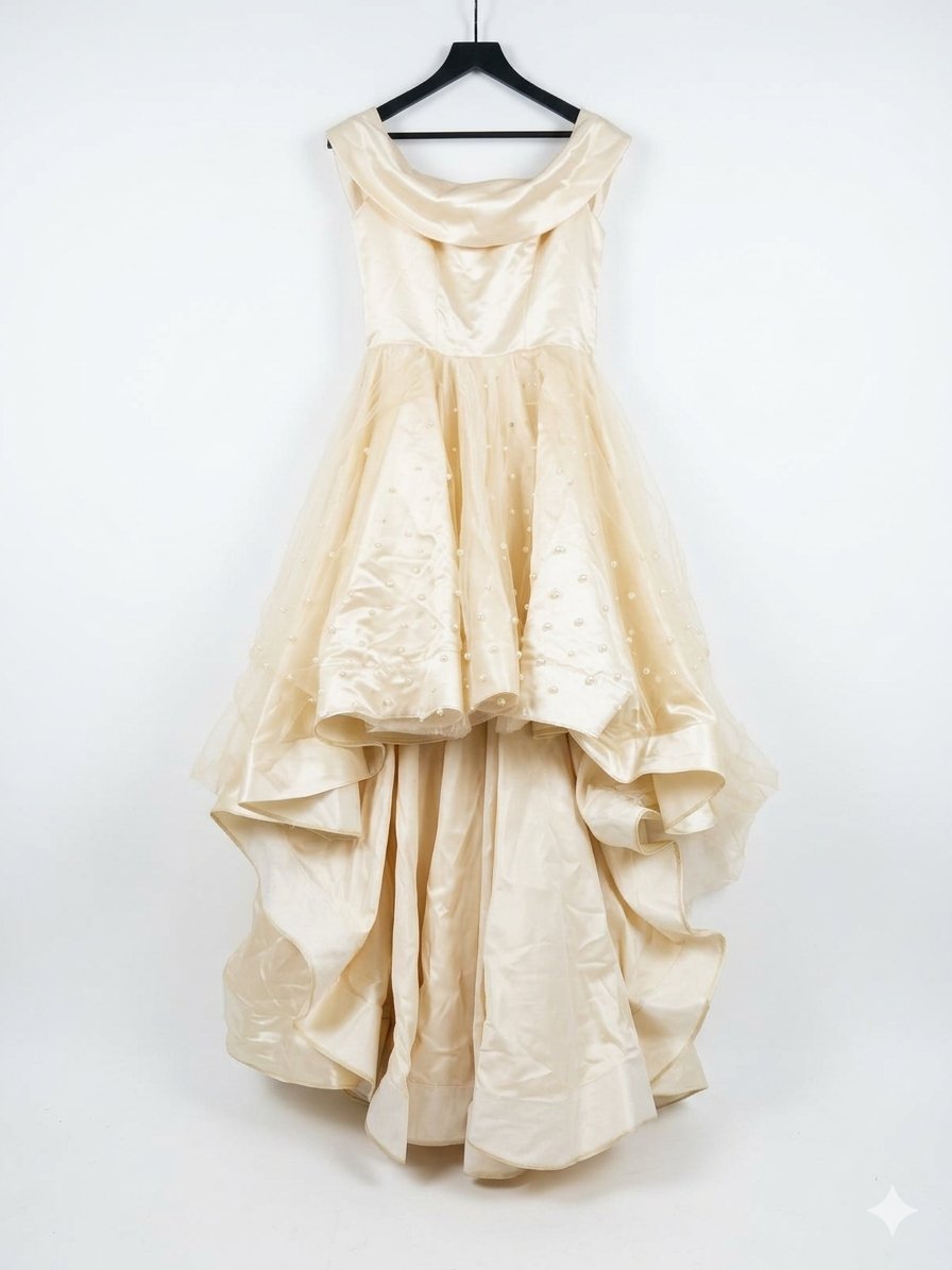 Robe beige soirée