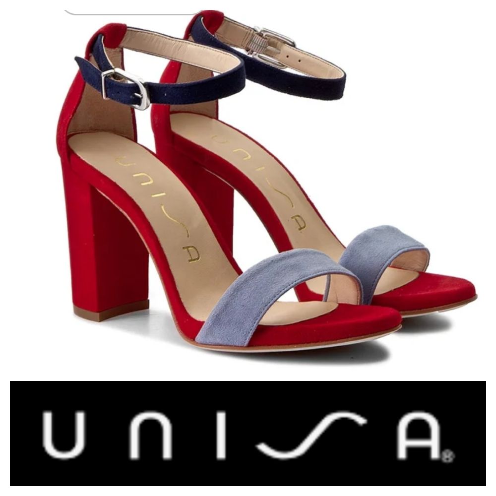 Sandales Unisa rouge/gris