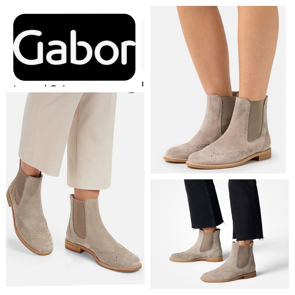 Gabor chelsea boots/bottines gris verdâtre/grège 