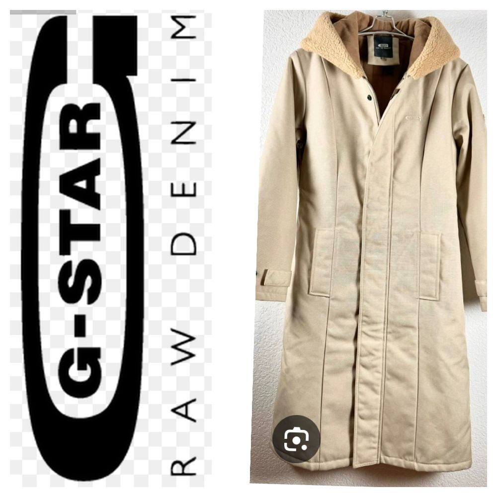 G-STAR RAW  manteau beige avec capuche molletonné 