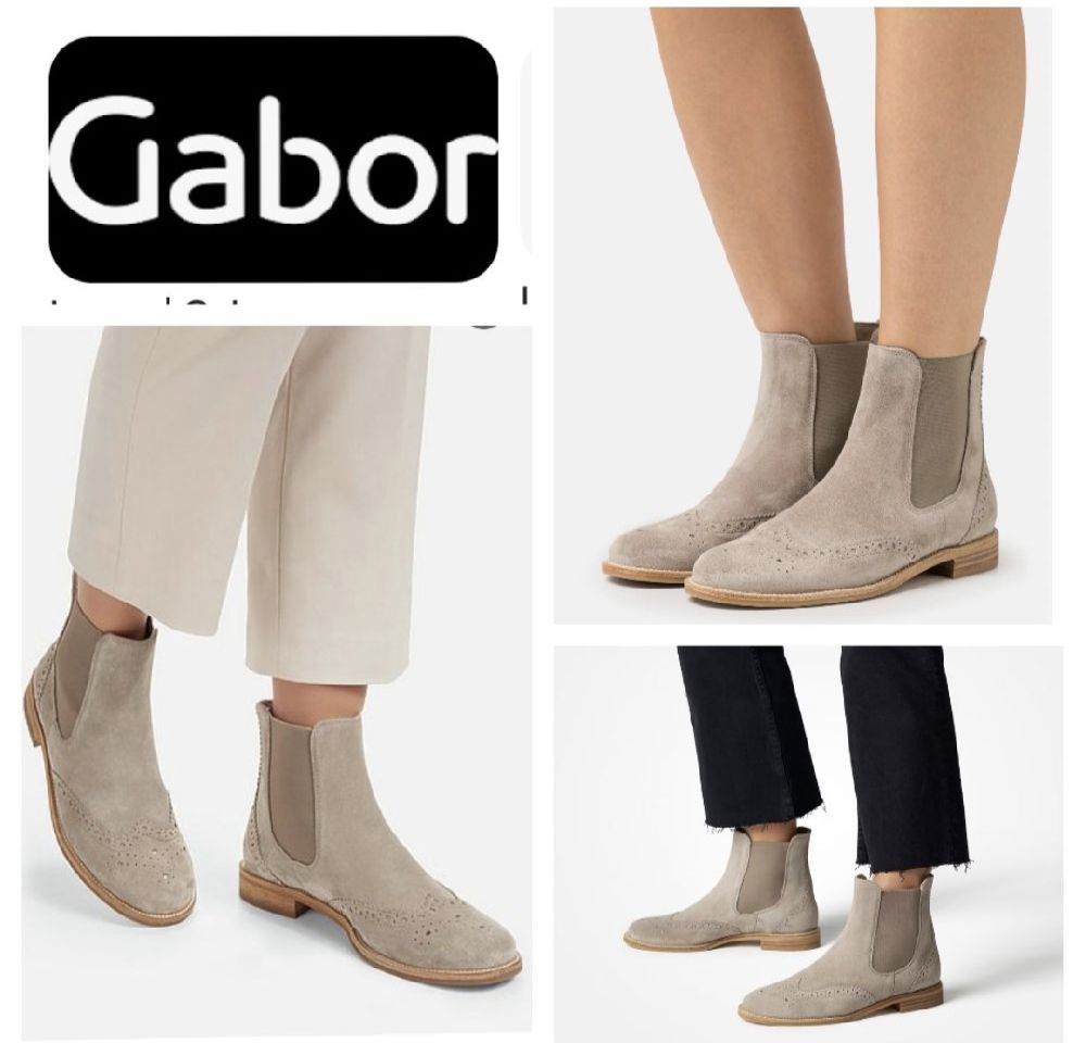 Gabor chelsea boots/bottines gris verdâtre/grège 