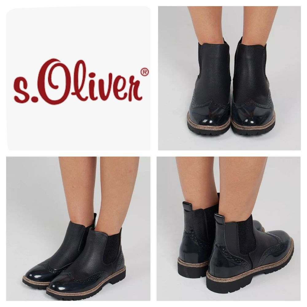 Boots Chelsea S.Oliver/ brogues black comb