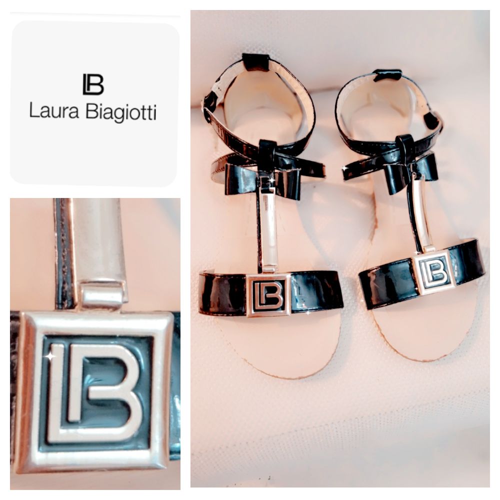 Sandales vernis noir Laura Biagotti