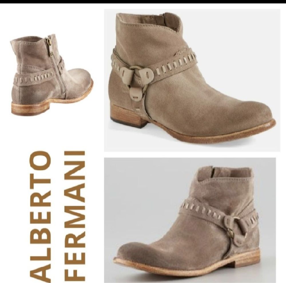  beige/grège en véritable cuir poncé