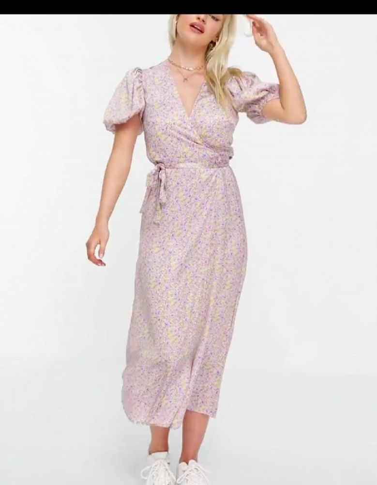 robe fleurie mauve/jaune taille L/42