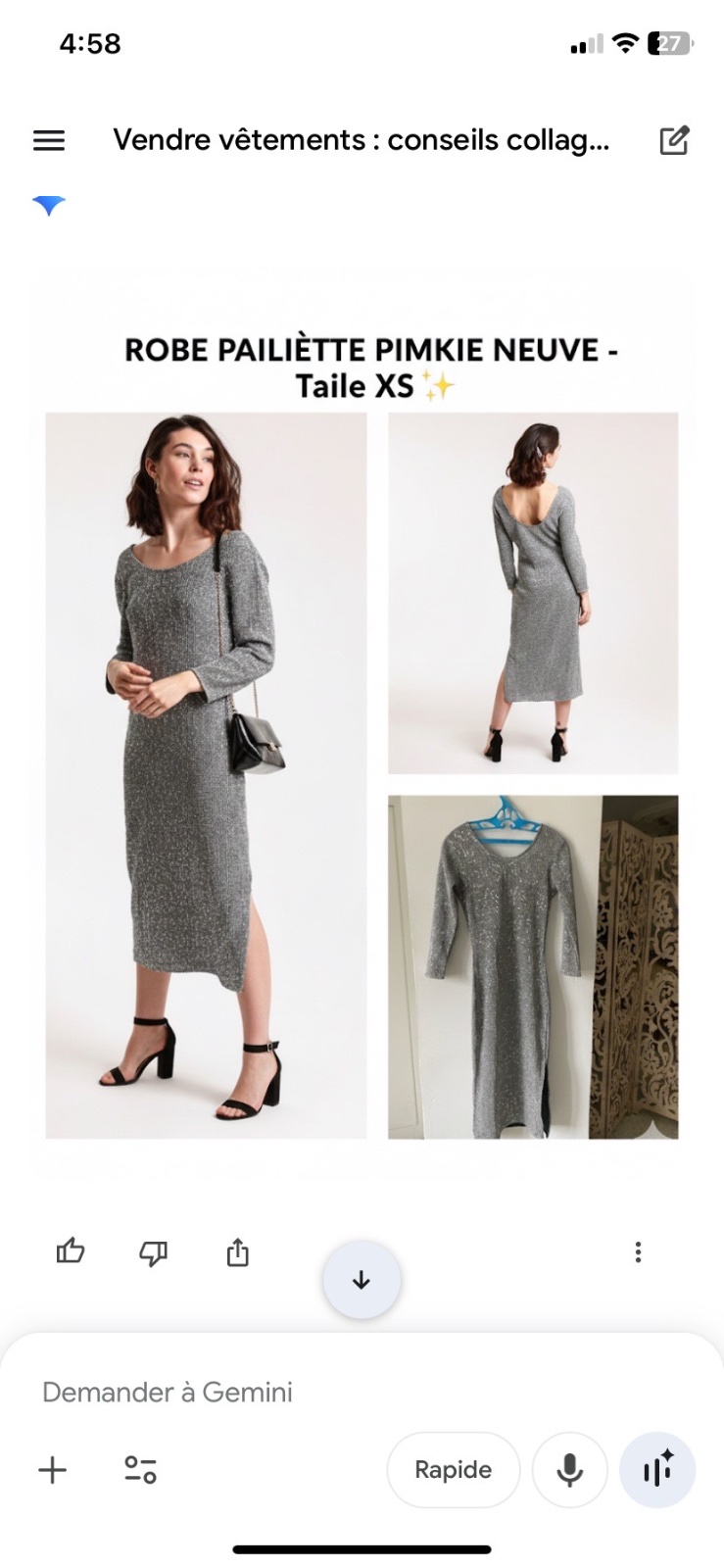 Robe moulante avec fente