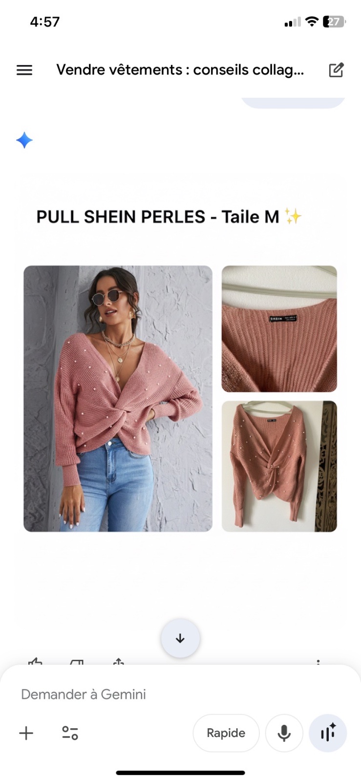 Pull doux en laine S M L