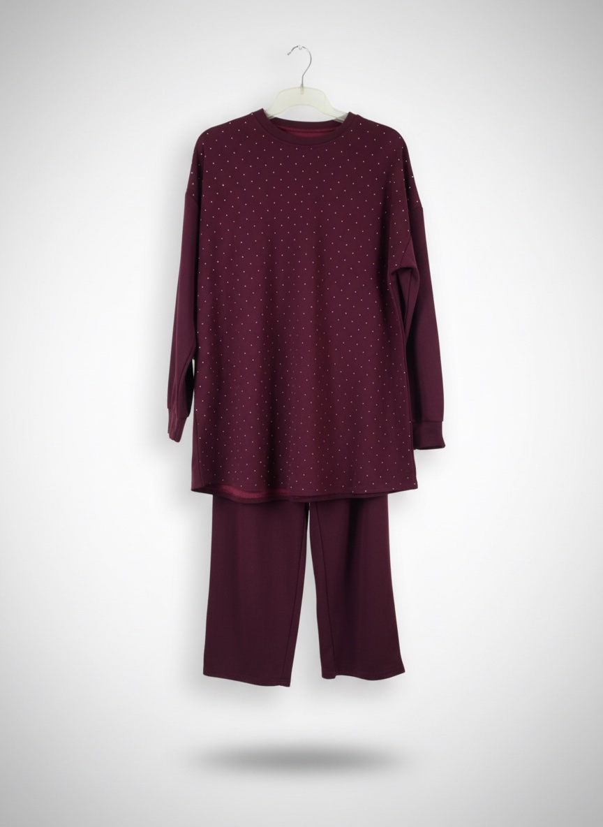 Set burgandy a strass neufs deux 