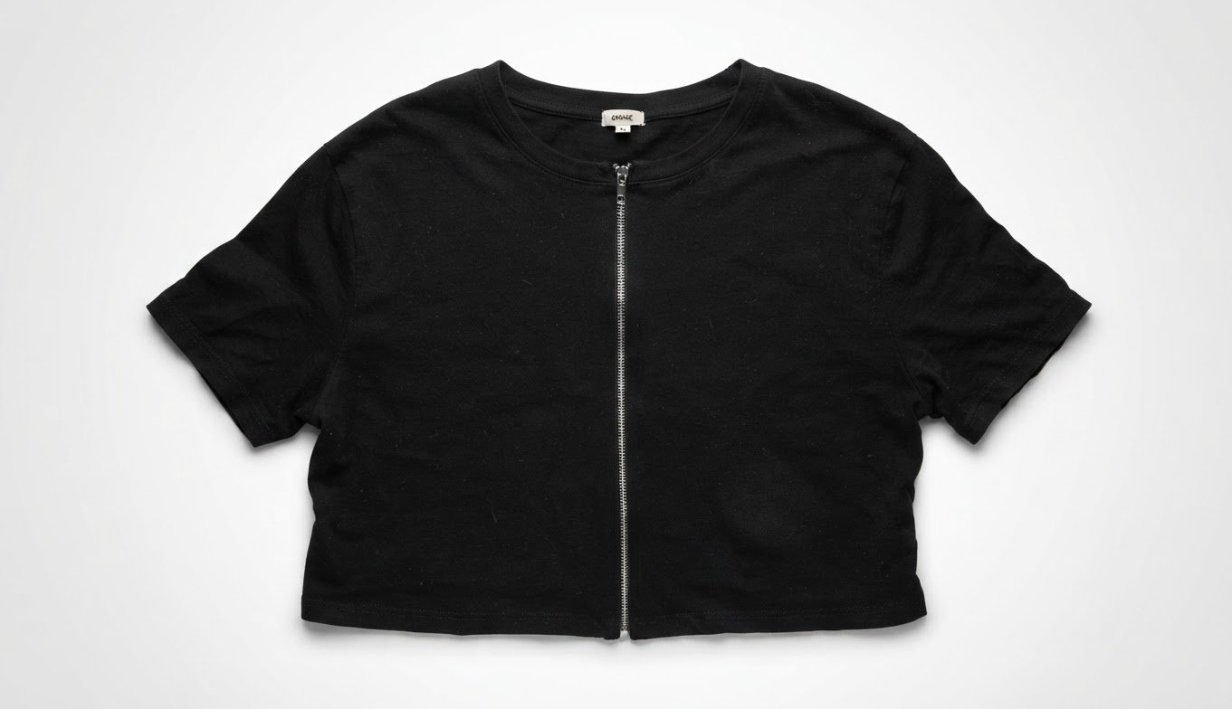 Crop top noir zippé Garage