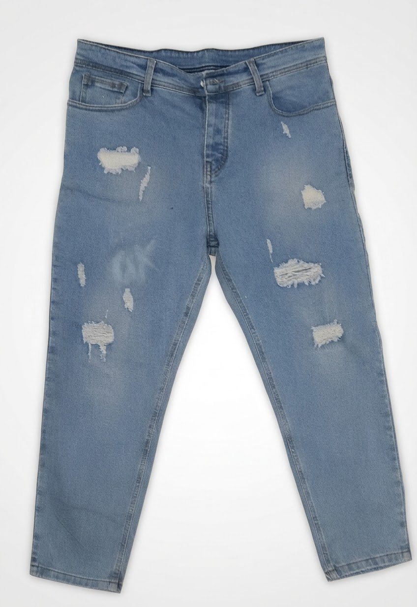 Jean Mom / Straight Bleach Déchiré – Collection Double Face