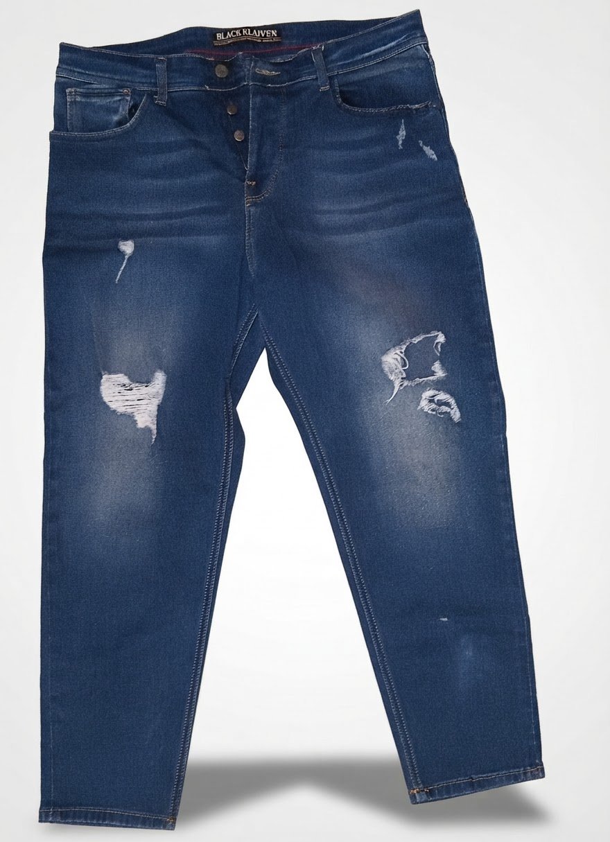 Titre : Jean denim style déchiré - Black Klaiven (Taille 34)