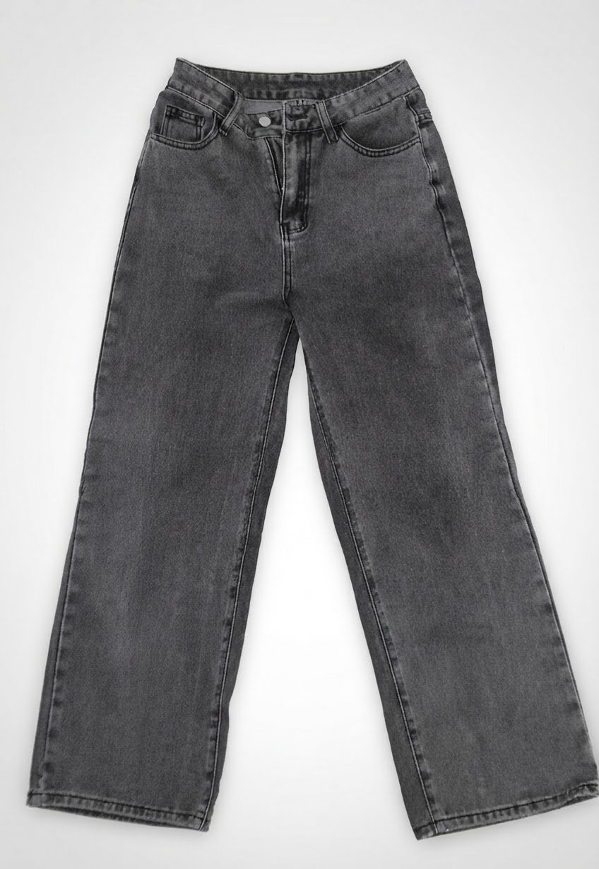 Jean large gris délavé SHEIN  Wide Leg High Waist