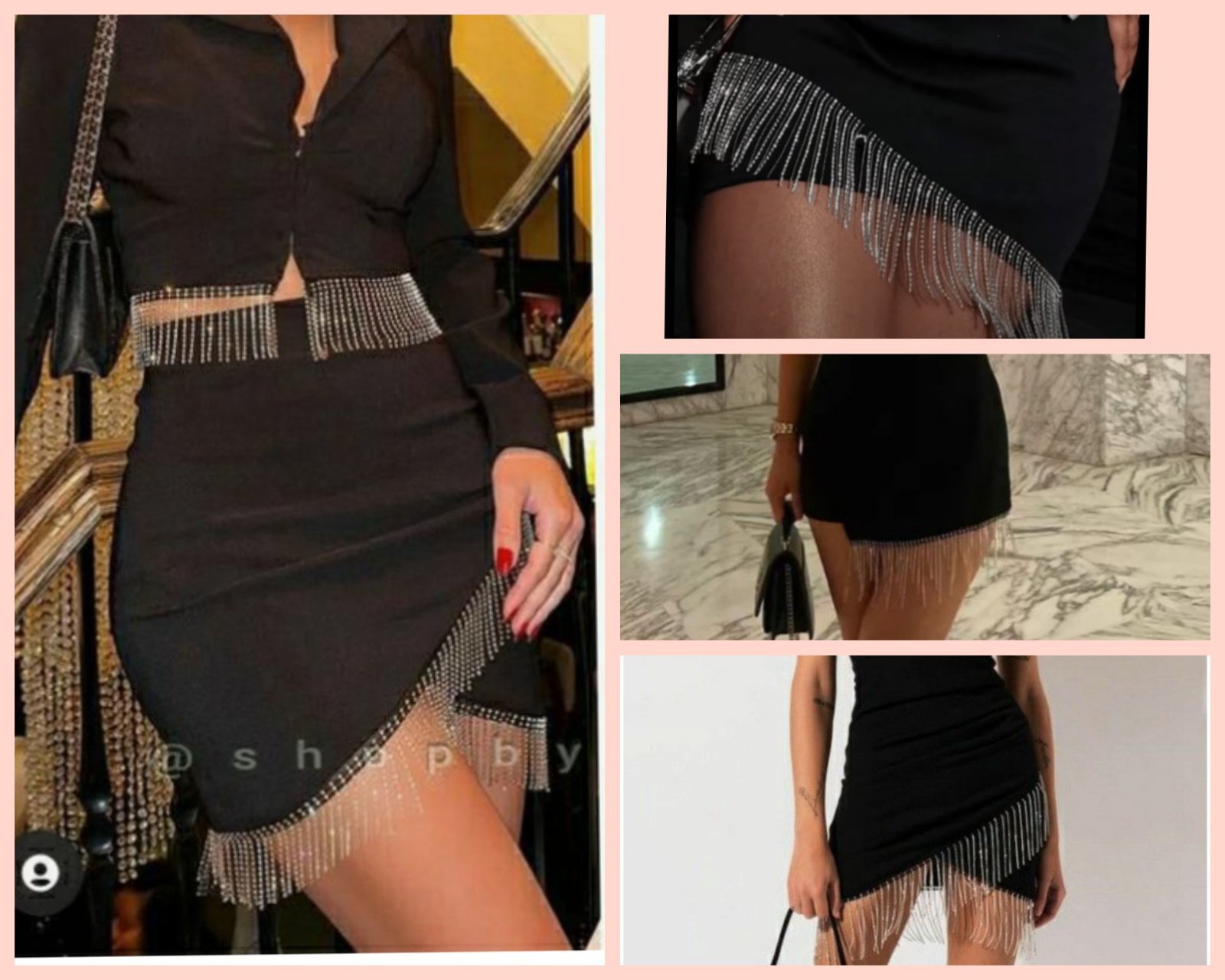 Jupe zara  noir avec strass taille haute tendance 🪩 taille m w ylabes s aussi 🪩