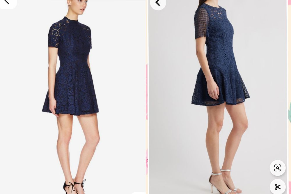 Robe bleu marine en dentelle tres féminine taille xs s 💫😍