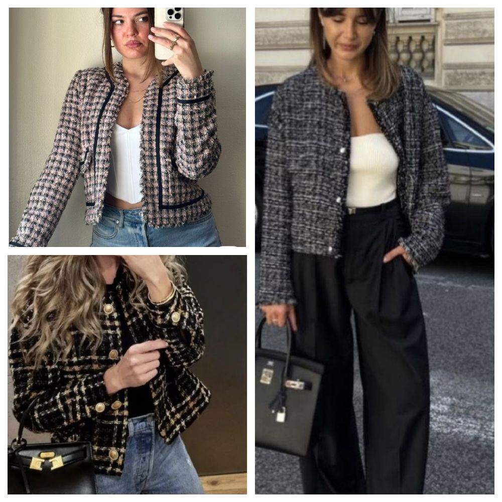 Veste en tweed style channel tres classe taille s ✨️