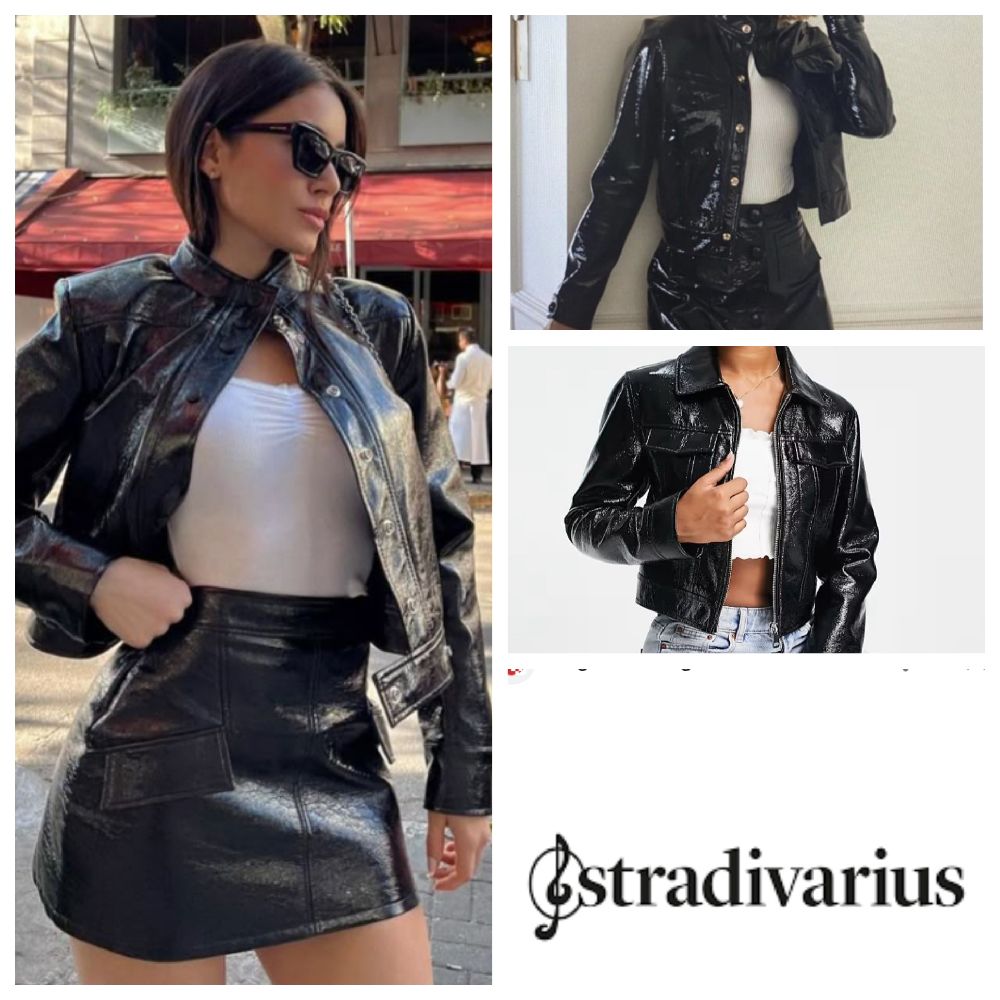 Leather jacket stradivarius taille s ✨️🖤💣