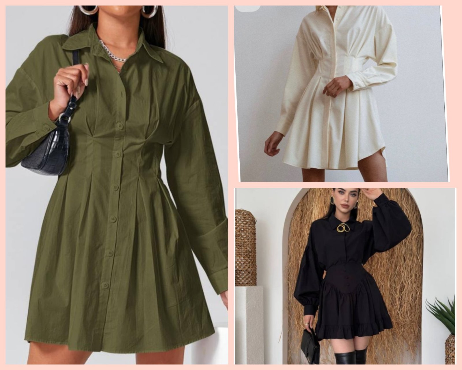 Robe chemise  cintré qui marque la taille m s fort yres élégante ✨️