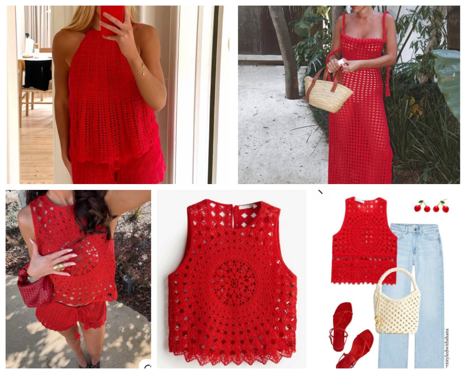 Pull en crochet la grande tendance en ce moment  rouge h&m 💄 
