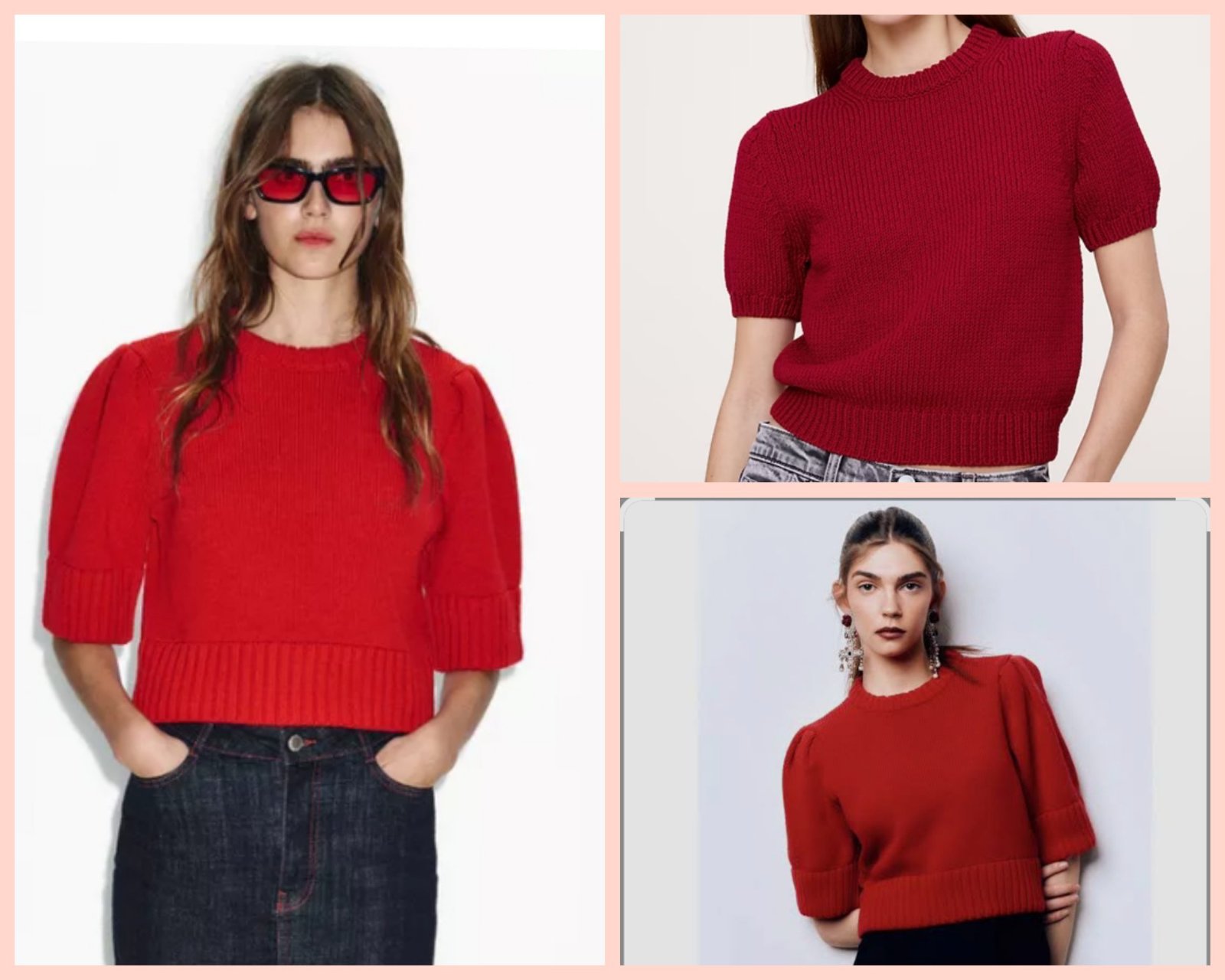 Pull en rouge manches légèrement bouffante taille s xs❤️💣 