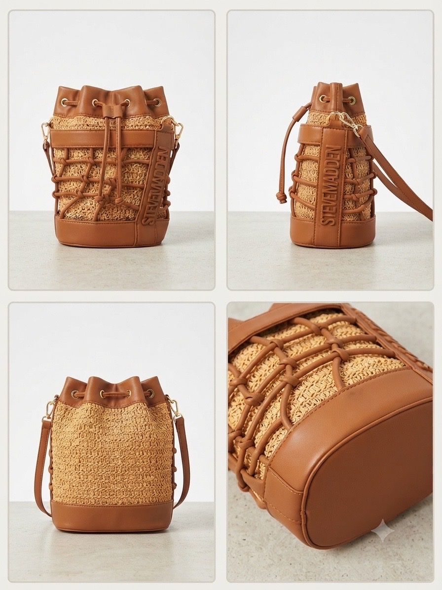 Steve Madden Whirl Woven Bucket Bag
