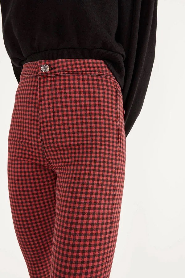 pantalon à petit carreaux 