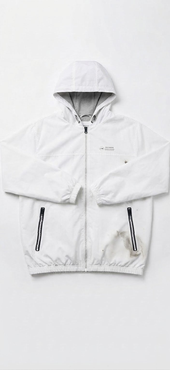 Blouson Pull&Bear blanc avec capuche – Taille M