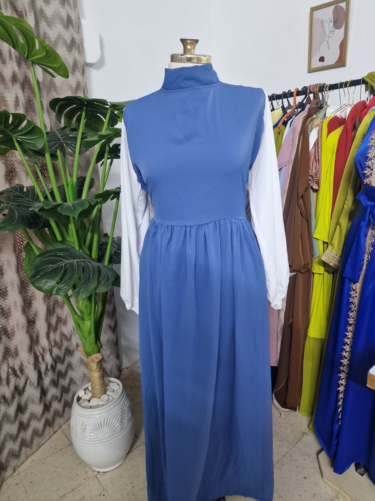 Robe bleu et blanc
