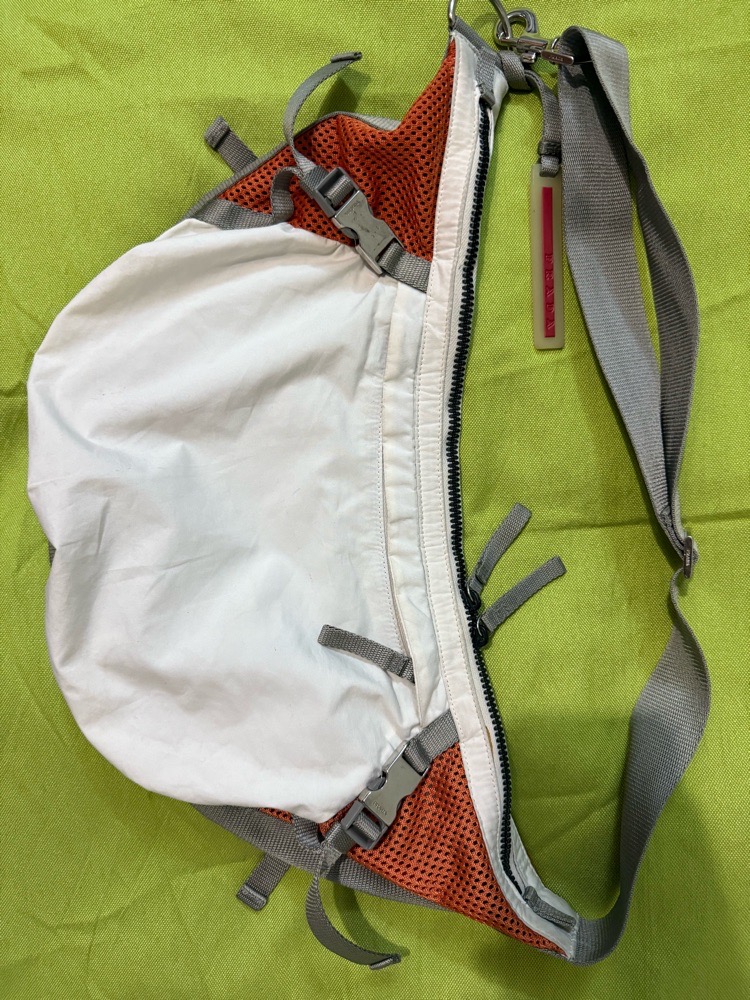 Prada White x Gray × Orange Tessuto Hobo Bag