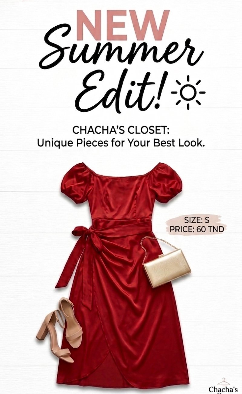 Robe satin rouge taille s