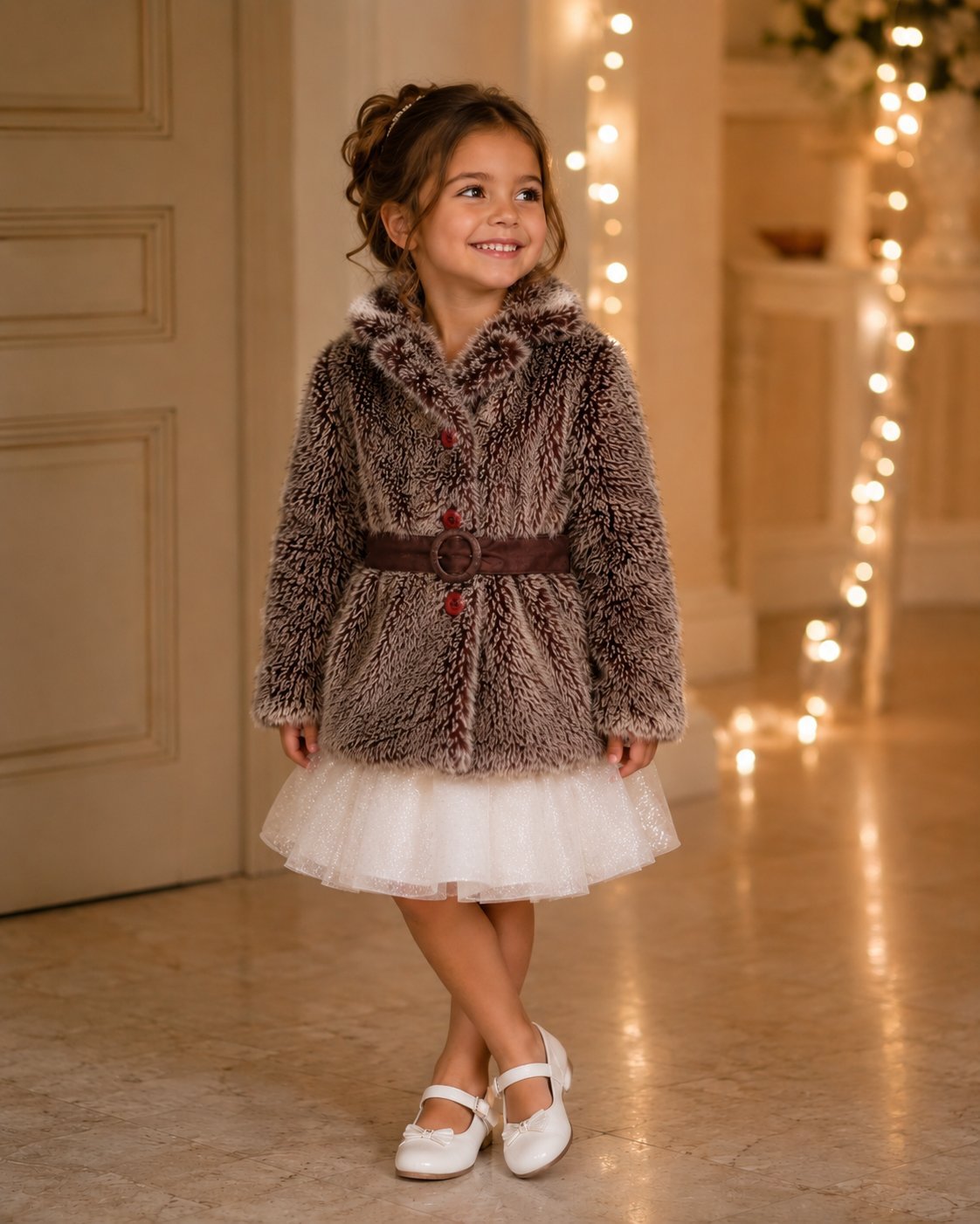 Monteau forrure pour une filette de 4-5 ans